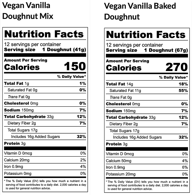 The Vegan Knife Gluten Free & Vegan Vanilla Doughnut Mix - Four 10 lb. Service Sized Bags (40 #) Nutrition Facts