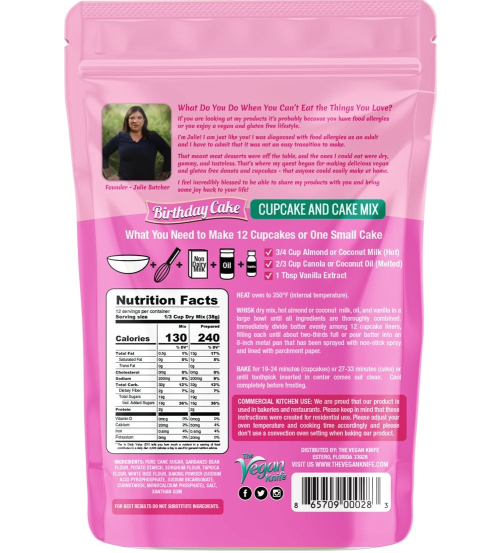 The Vegan Knife Gluten Free & Vegan Birthday Cake Mix - The Vegan Knife