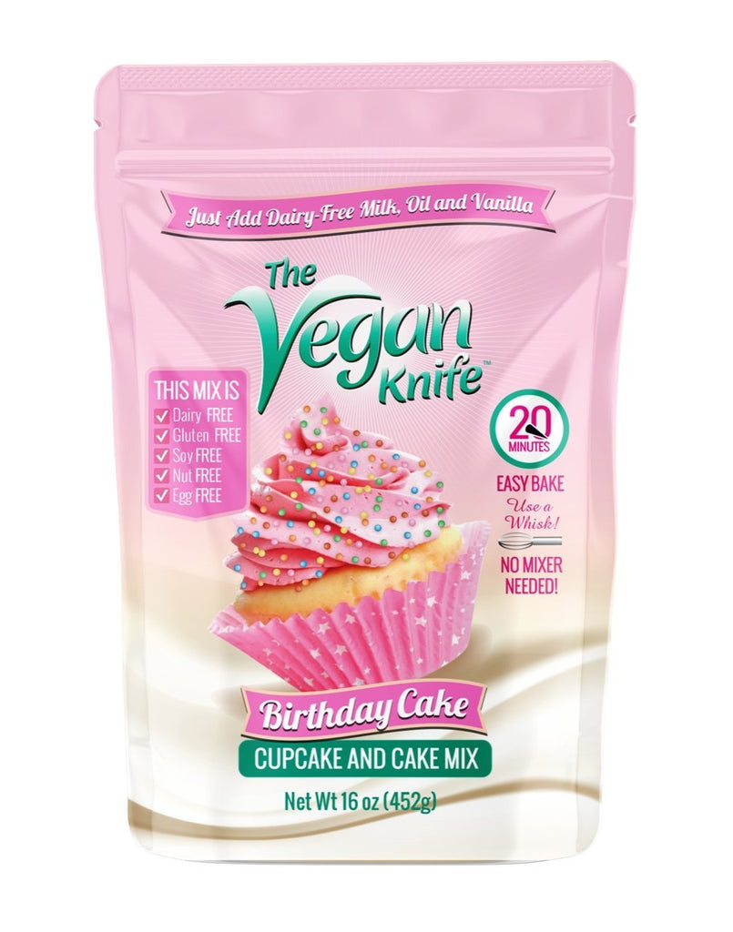 The Vegan Knife Gluten Free & Vegan Birthday Cake Mix - 4 pk. - The Vegan Knife