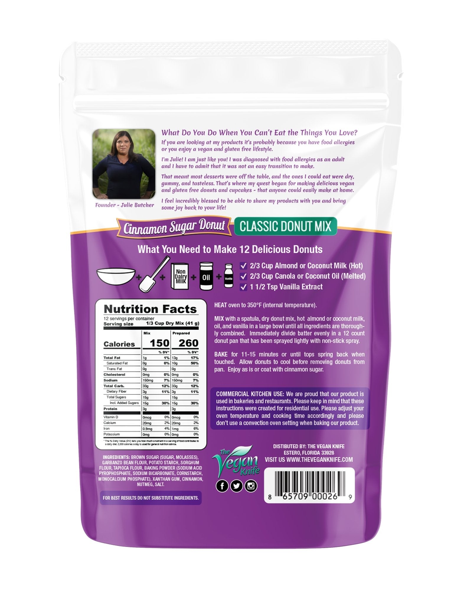 The Vegan Knife Gluten Free & Vegan Donut Baking Mix - 4pk. - The Vegan Knife